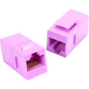 Unirise Cat6 RJ45 Keystone In-line Coupler, Purple