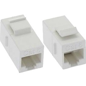 Unirise Cat6 RJ45 Keystone In-line Coupler, White