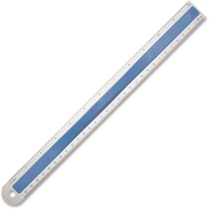 Acme United Aluminum 12 Ruler - 12 Length - 1/16 Graduations - Metric, Imperial Measuring System - Aluminum - Blue - 1 Each