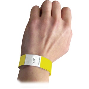 C-Line Products DuPont Tyvek Security Wristbands, Yellow, 100/PK