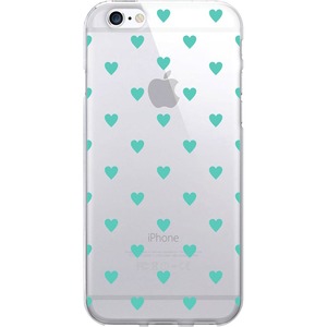 OTM Classic Prints Clear Phone Case, Dotty Turquiose Hearts