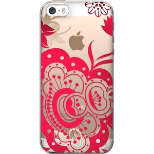 OTM Floral Prints Clear Phone Case, Paisley Red