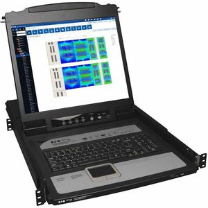 Tripp Lite by Eaton NetDirector B020-U08-19-IP LCD Rack Console with Digital KVM Switch - Steel - Black - TAA Compliant