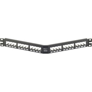 Panduit 24-Port Angled all Metal Patch Panel, 1 RU.