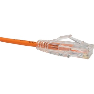 Unirise Clearfit Slim Cat6 Patch Cable, Snagless, Orange, 3ft