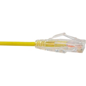 Unirise Clearfit Slim Cat6 Patch Cable, Snagless, Yellow, 30ft