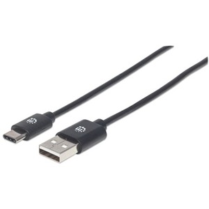 Manhattan Hi-Speed USB 2.0 A Male to C Male Device Cable, 3 ft, Black