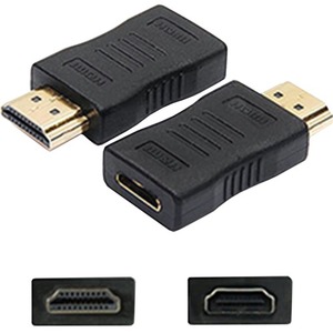 5PK HDMI 1.1 Male to HDMI 1.1 Female Black Adapters For Resolution Up to 1920x1200 (WUXGA)