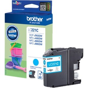 Brother LC221C - Cyan - original - blister - cartouche d'encre - pour Brother DCP-J562DW, - LC221CBP