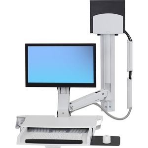 Ergotron StyleView Wall Mount for Workstation, CPU, Keyboard, Mouse, Monitor - White