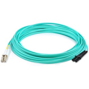 AddOn 15m LC (Male) to MT-RJ (Male) Aqua OM3 Duplex Fiber OFNR (Riser-Rated) Patch Cable