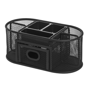 Lorell® Steel Horizontal/Vertical Mesh Desk Organizer, Black