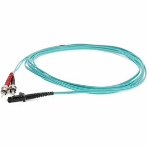 AddOn 2m MT-RJ (Male) to ST (Male) Aqua OM3 Duplex Fiber OFNR (Riser-Rated) Patch Cable