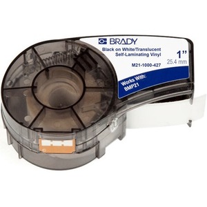 Brady Label Cartridge for BMP21 Series Printers, White/Translucent