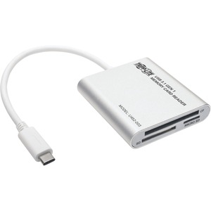 Tripp Lite by Eaton USB 3.1 Gen 1 USB-C Multi-Drive Smart-Card Flash-Memory Media Reader/Writer, Thunderbolt™ 3 Compatible