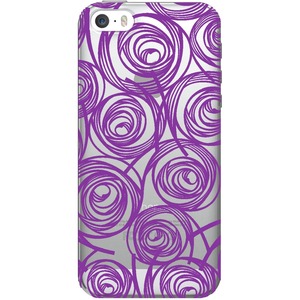 OTM Classic Prints Clear Phone Case, New Age Swirls of Amethyst