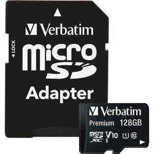 128GB Premium microSDXC Memory Card with Adapter, UHS-I Class 10