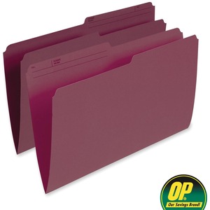 OP Brand 1/2 Tab Cut Legal Recycled Top Tab File Folder