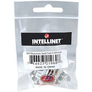 Intellinet Network Solutions Cat6 Keystone Jack, UTP, Punch-Down, Ivory