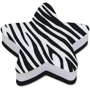 Zebra Star Magnetic Eraser, Black/White