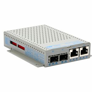 OmniConverter 10/100/1000 60W Hi-PoE Gigabit Ethernet Fiber Media Converter Switch RJ45 LC Single-Mode 12km