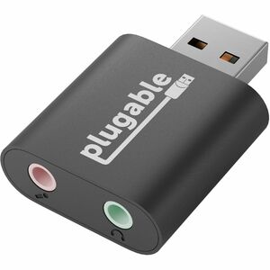 Plugable USB Audio Adapter with 3.5mm Speaker-Headphone and Microphone Jack, Add an External Stereo Sound Card to Any PC