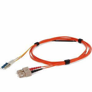 AddOn 2m LC (Male) to SC (Male) Orange OM2 & OS1 Duplex Fiber Mode Conditioning Cable