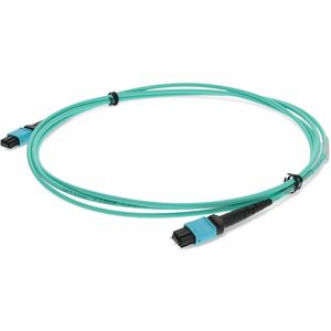 AddOn 3m MPO (Male) to MPO (Female) 12-Strand Aqua OM3 Crossover Fiber OFNR (Riser-Rated) Patch Cable