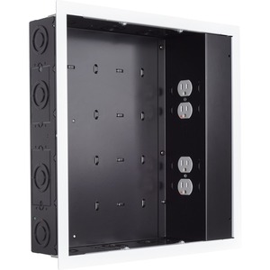 Chief Proximity In-Wall Storage Box with 4 Power Receptacle & Surge - Black