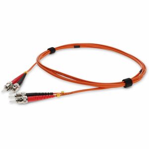 AddOn 2m ST (Male) to ST (Male) Yellow OM1 Duplex Plenum-Rated Fiber Patch Cable