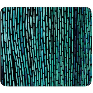 OTM Prints Black Mouse Pad, Dashes Peacock