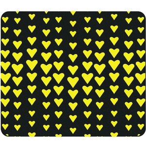 OTM Classic Prints Black Mouse Pad, Falling Yellow Hearts