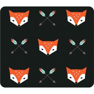 OTM Hipster Prints Black Mouse Pad, Mr. Fox