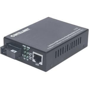 Intellinet Network Solutions Fast Ethernet WDM (RX1310/TX1550) Bi-Directional Single-Mode, RJ45 to SC, 12.4 miles (20 km) Media Converter