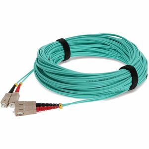 AddOn 50m SC (Male) to SC (Male) Aqua OM4 Duplex Fiber OFNR (Riser-Rated) Patch Cable