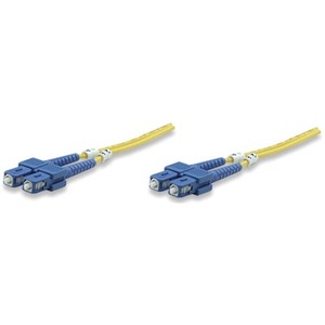 Intellinet Network Solutions Fiber Optic Patch Cable, SC/SC, OS2, 9/125, Single-Mode, Duplex, Yellow, 3 ft (1 m)