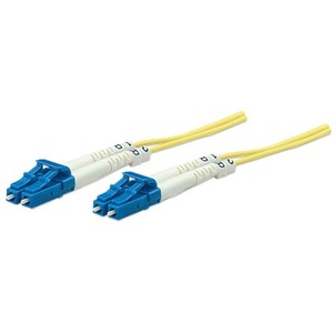 Intellinet Network Solutions Fiber Optic Patch Cable, LC/LC, OS2, 9/125, Single-Mode, Duplex, Yellow, 3 ft (1 m)