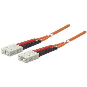 Intellinet Network Solutions Fiber Optic Patch Cable, SC/SC, OM2, 50/125, MultiMode, Duplex, Orange, 7 ft (2 m)