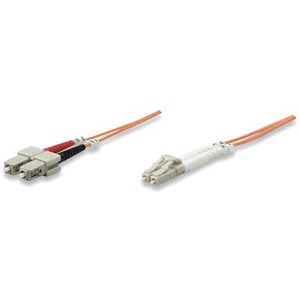 Intellinet Network Solutions Fiber Optic Patch Cable, LC/SC, OM1, 62.5/125, Multimode, Duplex, Orange, 7 ft (2 m)