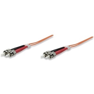 Intellinet Network Solutions Fiber Optic Patch Cable, ST/ST, OM1, 62.5/125, Multimode, Duplex, Orange, 7 ft (2 m)