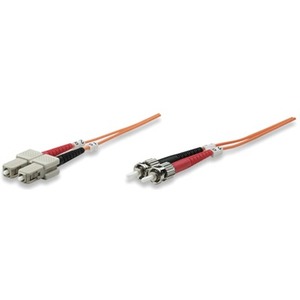 Intellinet Network Solutions Fiber Optic Patch Cable, ST/SC, OM1, 62.5/125, Multimode, Duplex, Orange, 7 ft (2 m)