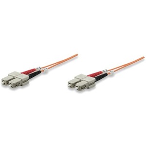 Intellinet Network Solutions Fiber Optic Patch Cable, SC/SC, OM1, 62.5/125, Multimode, Duplex, Orange, 7 ft (2 m)