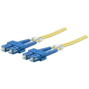 Intellinet Network Solutions Fiber Optic Patch Cable, SC/SC, OS2, 9/125, Single-Mode, Duplex, Yellow, 7 ft (2 m)