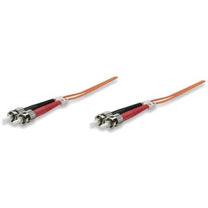 Intellinet Network Solutions Fiber Optic Patch Cable, ST/ST, OM2, 50/125, MultiMode, Duplex, Orange, 10 ft (3 m)