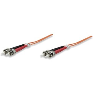 Intellinet Network Solutions Fiber Optic Patch Cable, ST/ST, OM1, 62.5/125, Multimode, Duplex, Orange, 10 ft (3 m)