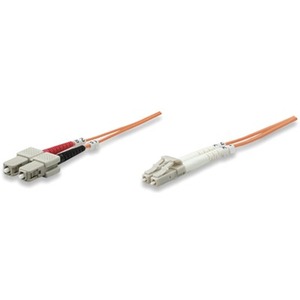 Intellinet Network Solutions Fiber Optic Patch Cable, LC/SC, OM1, 62.5/125, Multimode, Duplex, Orange, 33 ft (10 m)