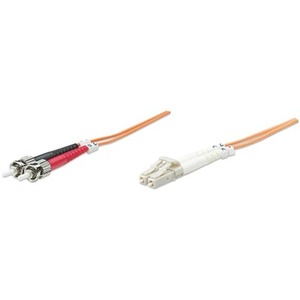 Intellinet Network Solutions Fiber Optic Patch Cable, LC/ST, OM1, 62.5/125, Multimode, Duplex, Orange, 33 ft (10 m)