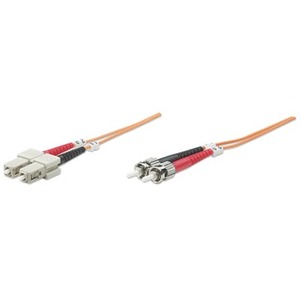 Intellinet Network Solutions Fiber Optic Patch Cable, ST/SC, OM1, 62.5/125, Multimode, Duplex, Orange, 66 ft (20 m)