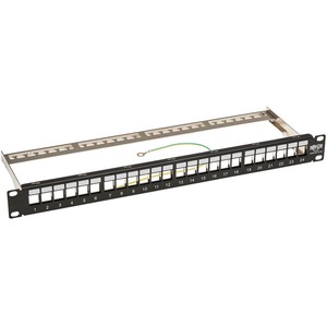 Tripp Lite 24-Port Shielded Blank Patch Panel RJ45 USB HDMI Cat5e/Cat6 TAA