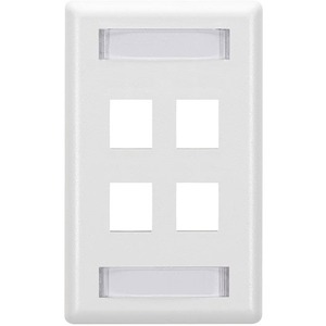 Black Box GigaStation2 Keystone Wallplate - Single-Gang, 4-Port, White, 10-Pack